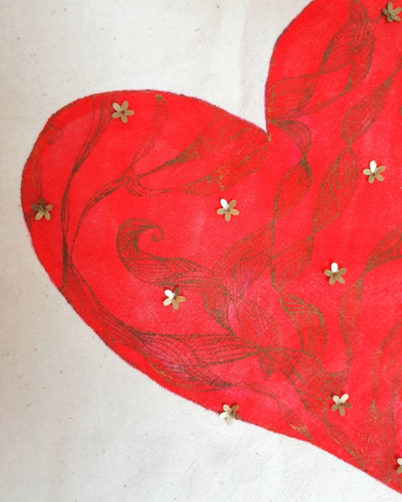 close up of a red heart