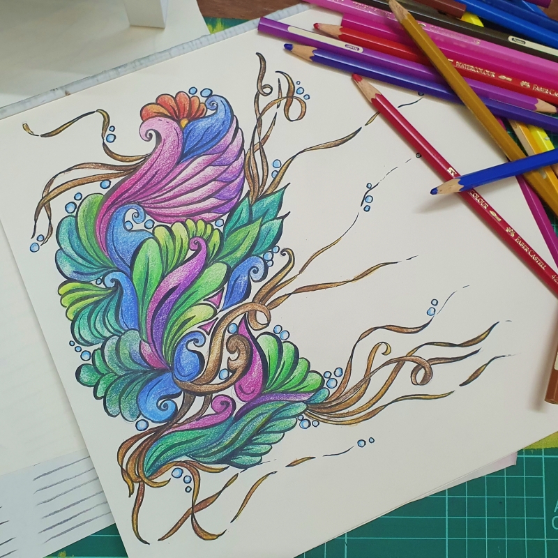 abstract art with colour pencils