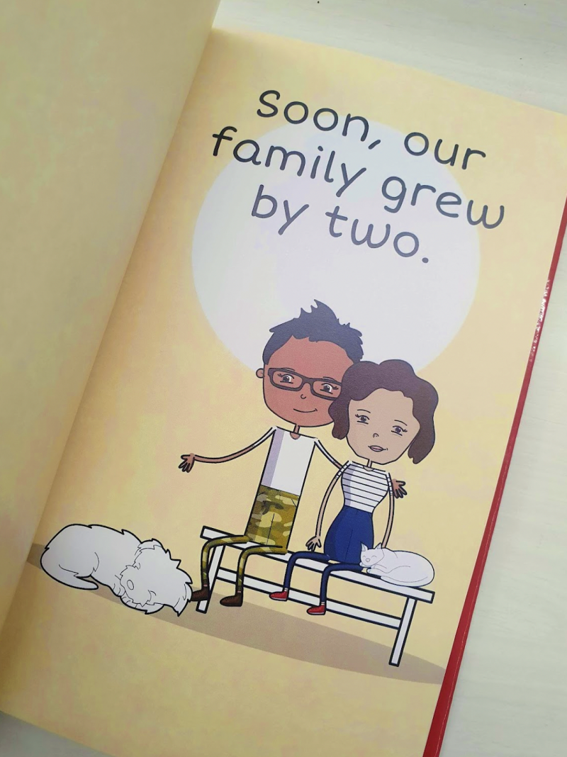 inside page of personalised story book about the story of us: perfect valentines day gift