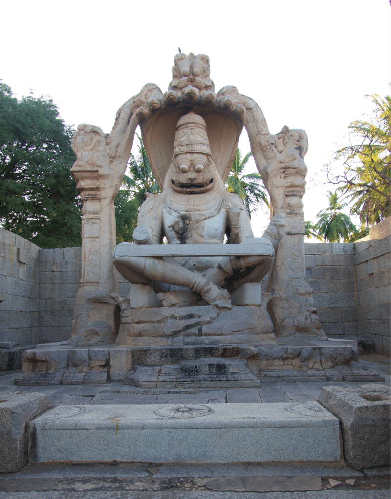 Hampi monolithic Lakshmi Narasimha Statue