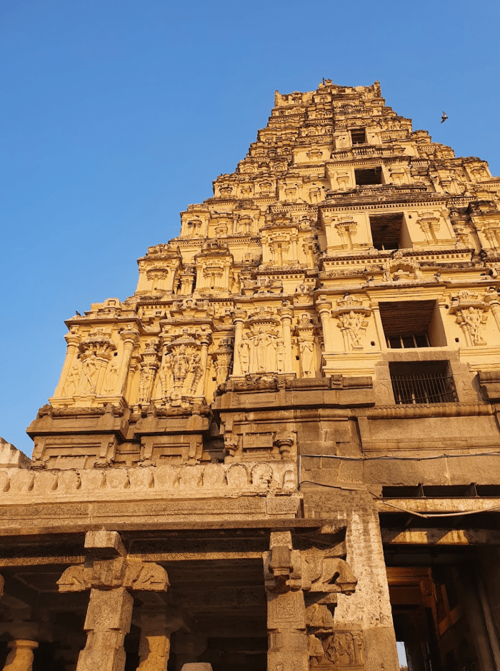 Hampi Virupaksha temple dome with its many carvings