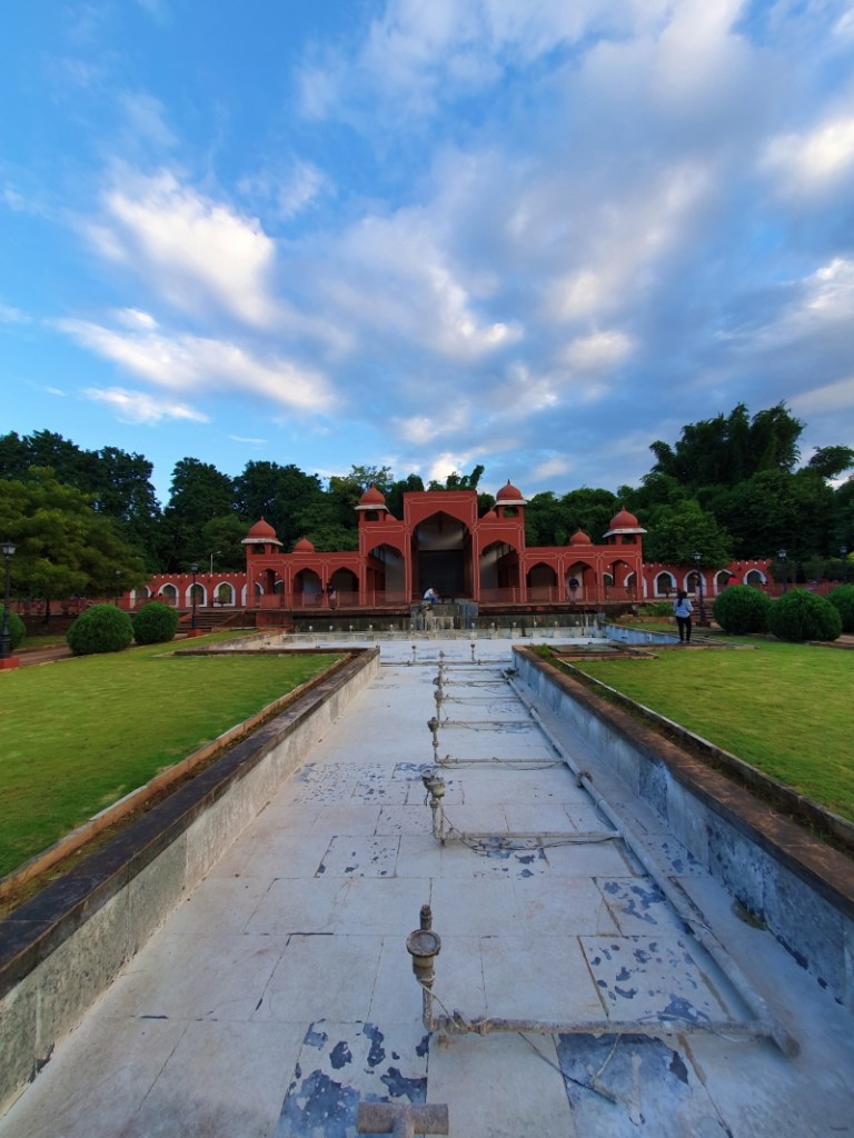 park with facade of a palace
