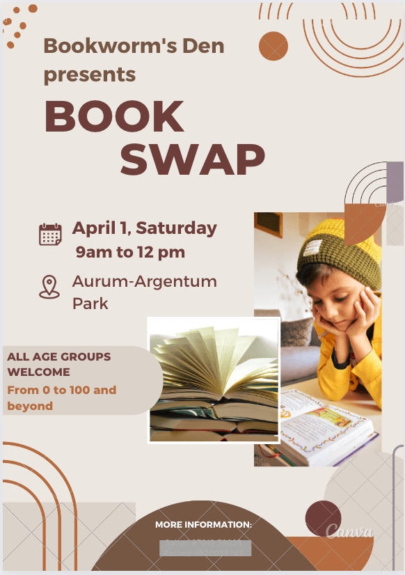 poster to announce book swap event