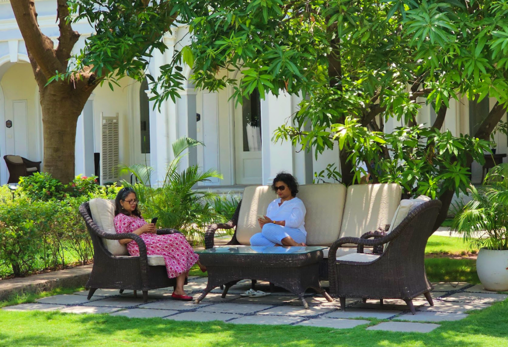 lounging under the mango tree