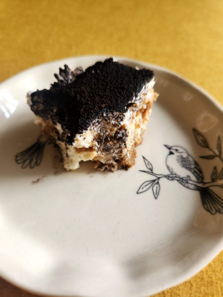 Easy homemade tiramisu served on a plate