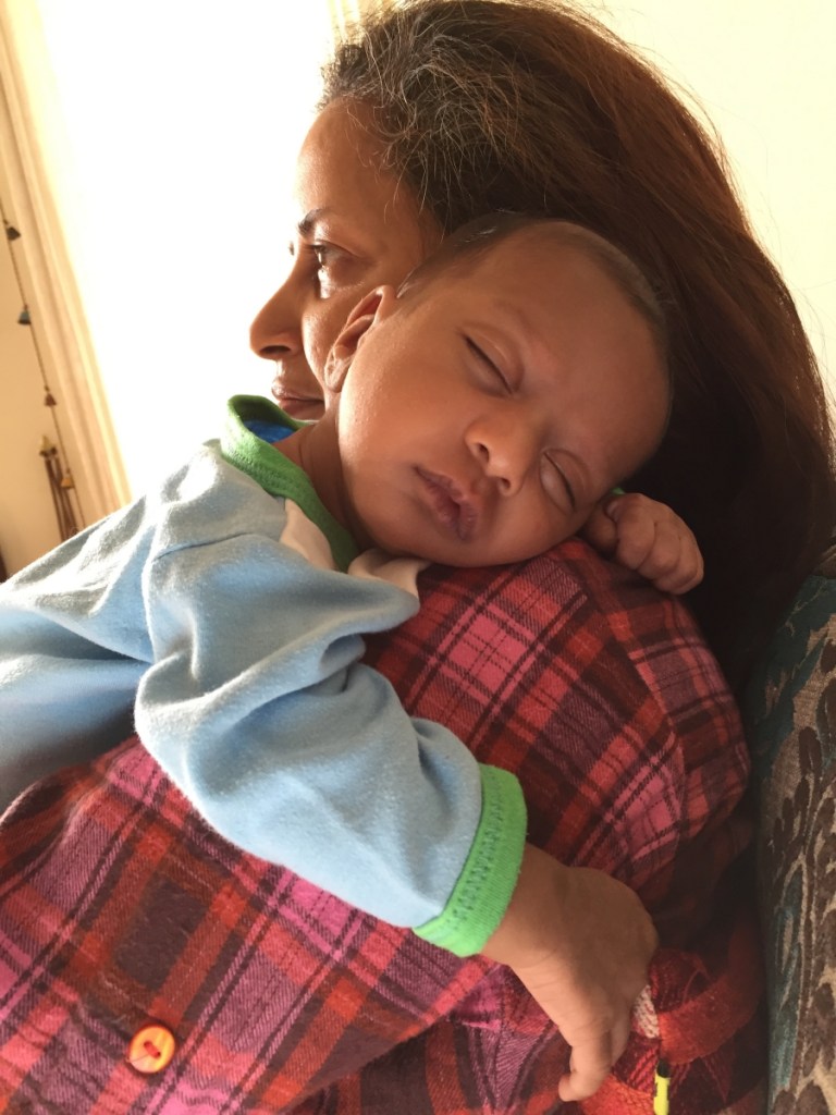 grandma rocking baby to sleep