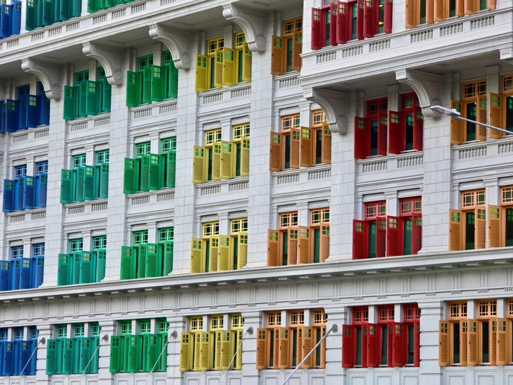 Singapore old police building rainbow windows