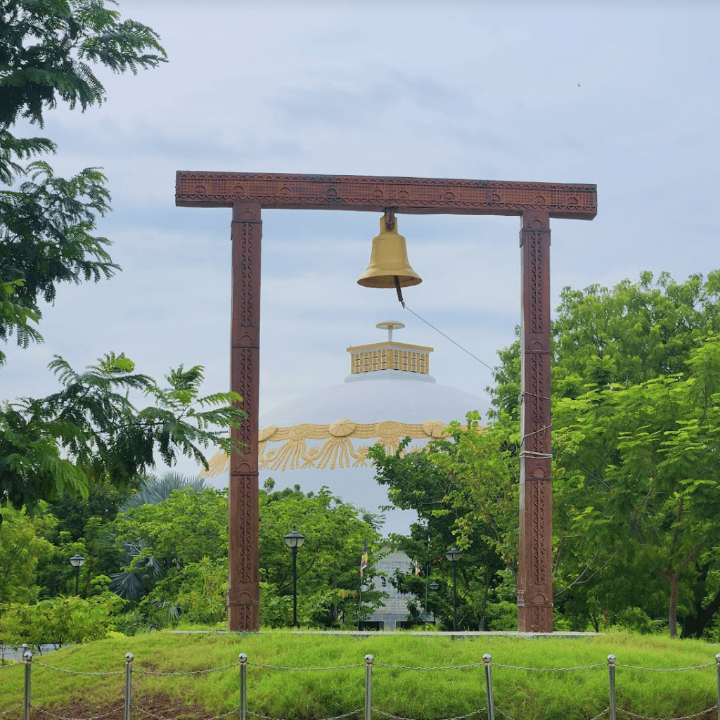 Buddhavanam brass bell and dome