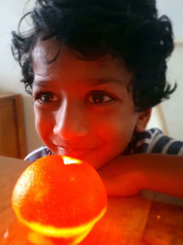 christmas candle DIY orange tealight decor christmas crafts for kids