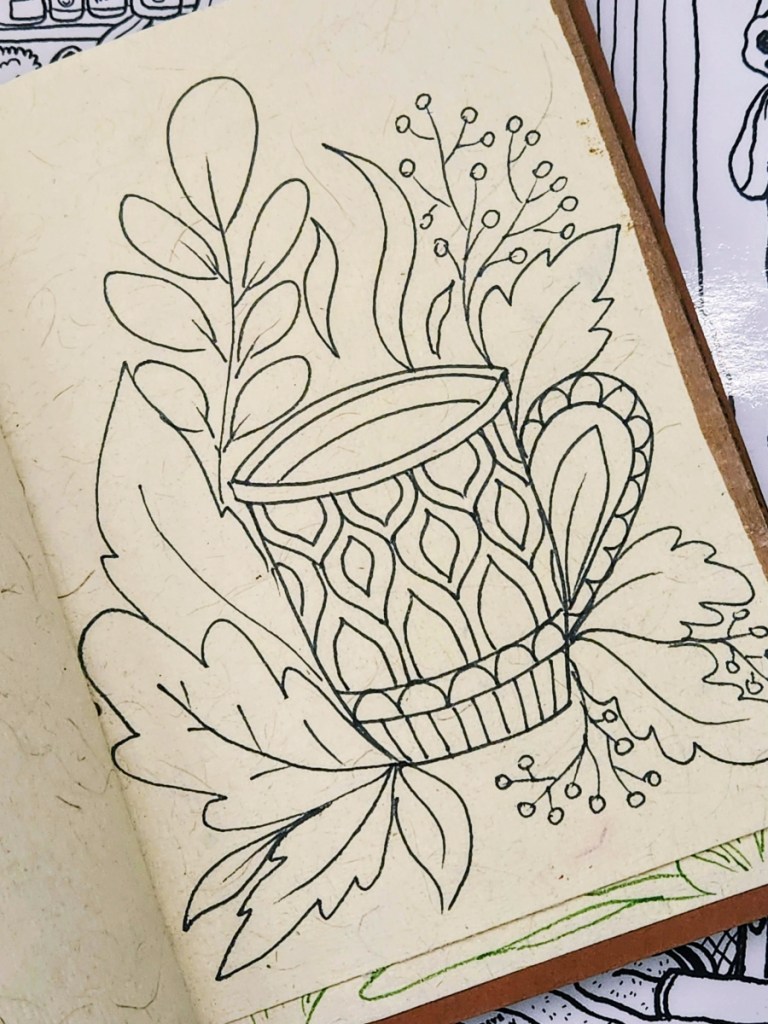 DIY Coloring book coffee page