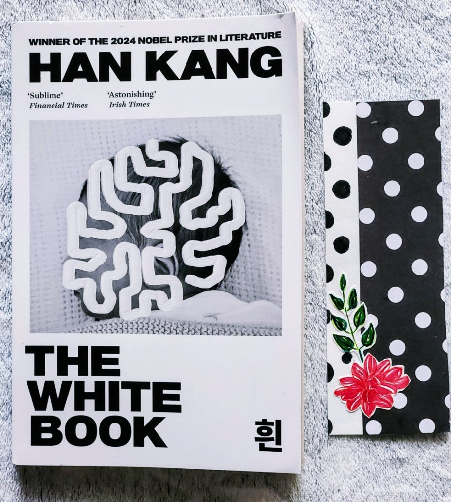 Book review Han Kang The White Book with handmade bookmark design
