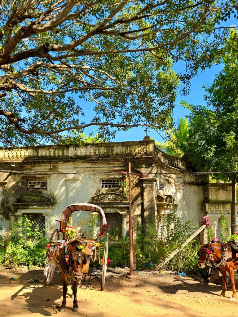 horse carriage at Kolanupaka Jain Temple short trip from Hyderabad