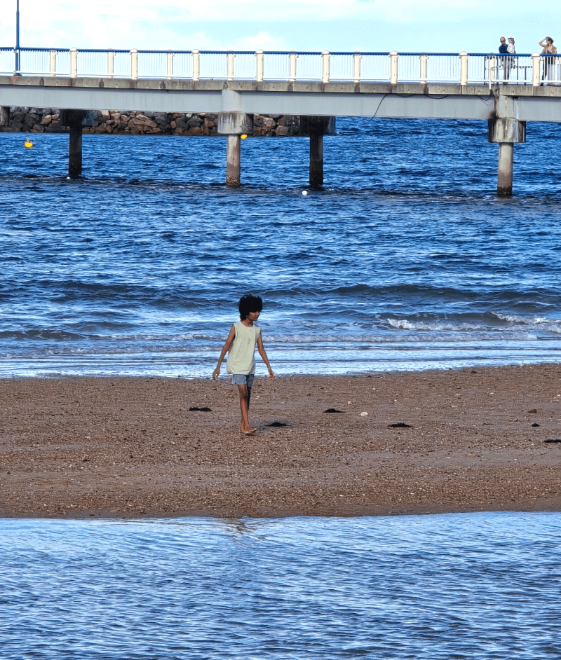 Redcliffe pier with beach
