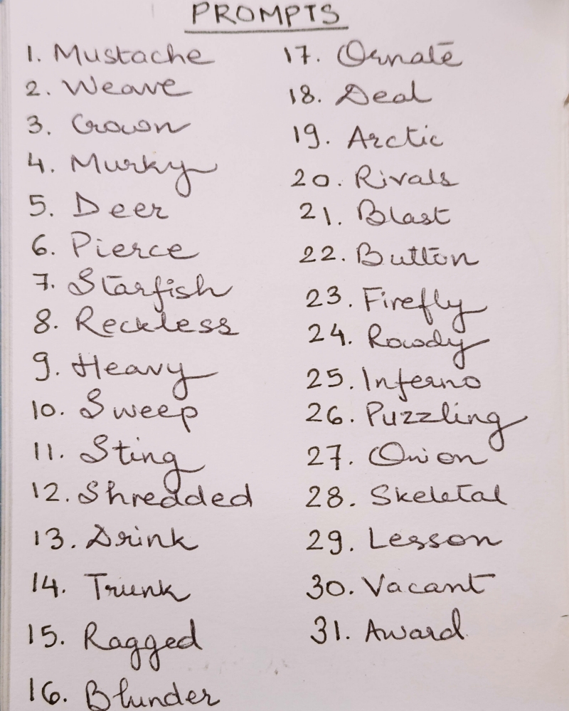 Inktober 2025 prompts