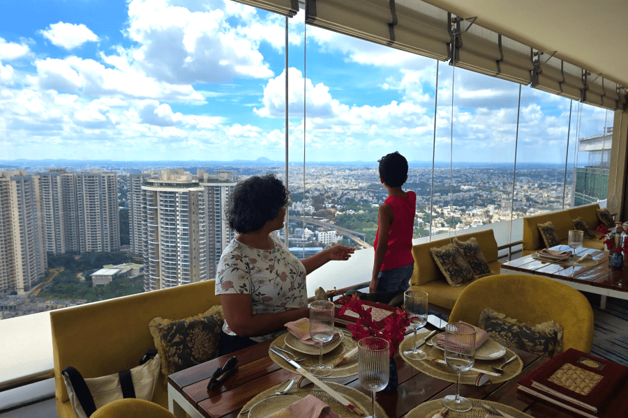 Bangalore_rooftop dining with view japanese food